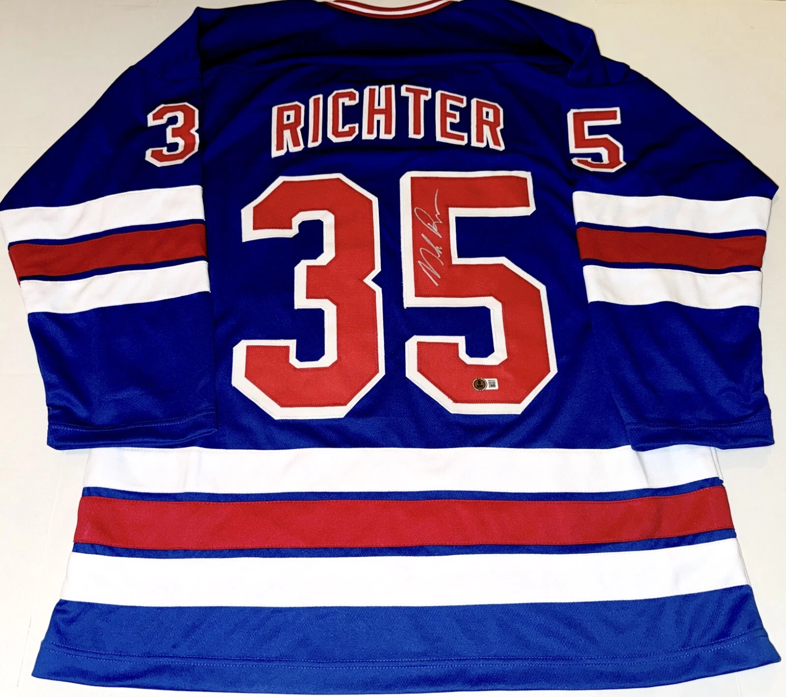 Mike Richter New York Rangers signed Custom jersey autographed Beckett Witnessed