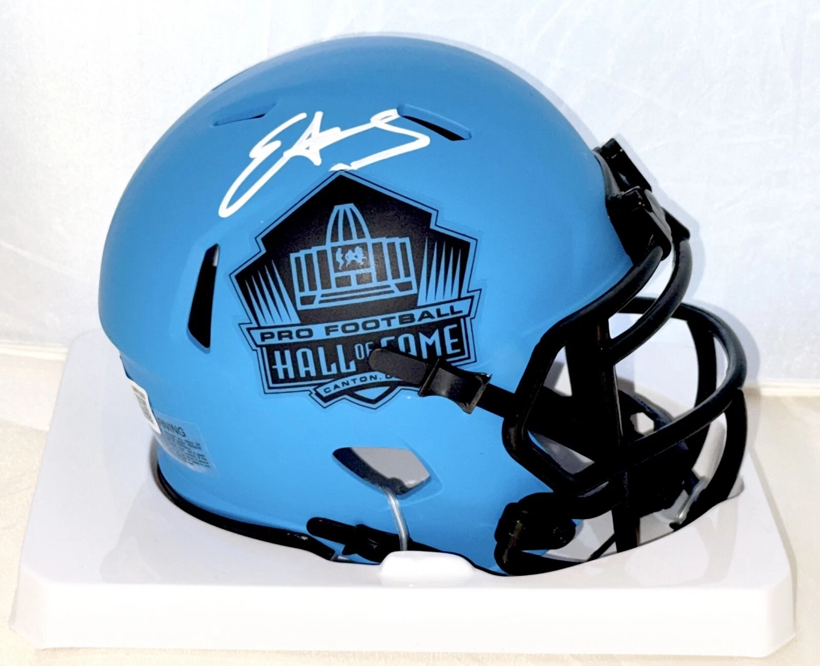 Edgerrin James Indianapolis Colts signed HOF Rave mini helmet Beckett Witnessed