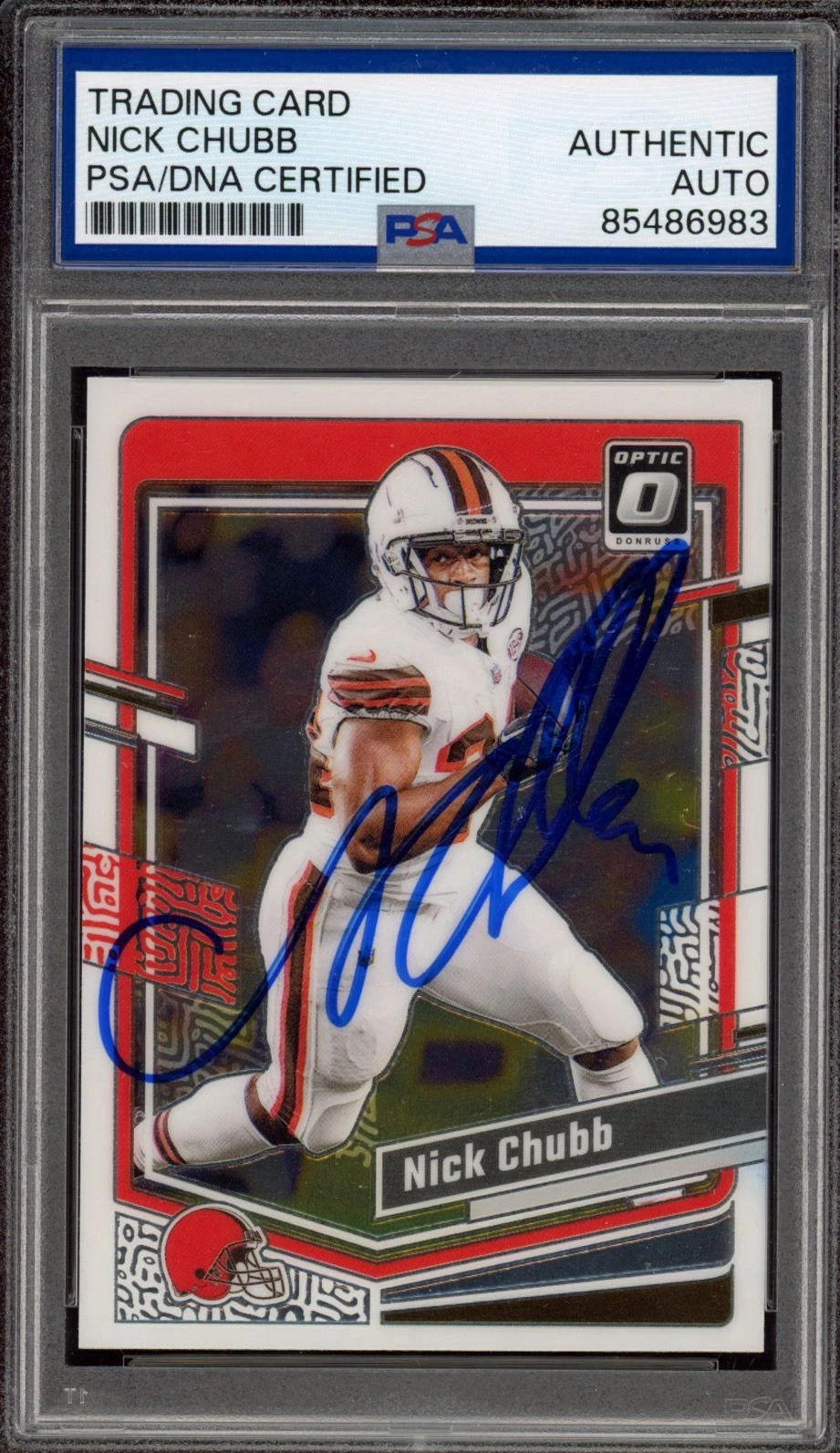 2023 Panini Optic #200 Nick Chubb Signed Card Auto PSA/DNA Cleveland Browns