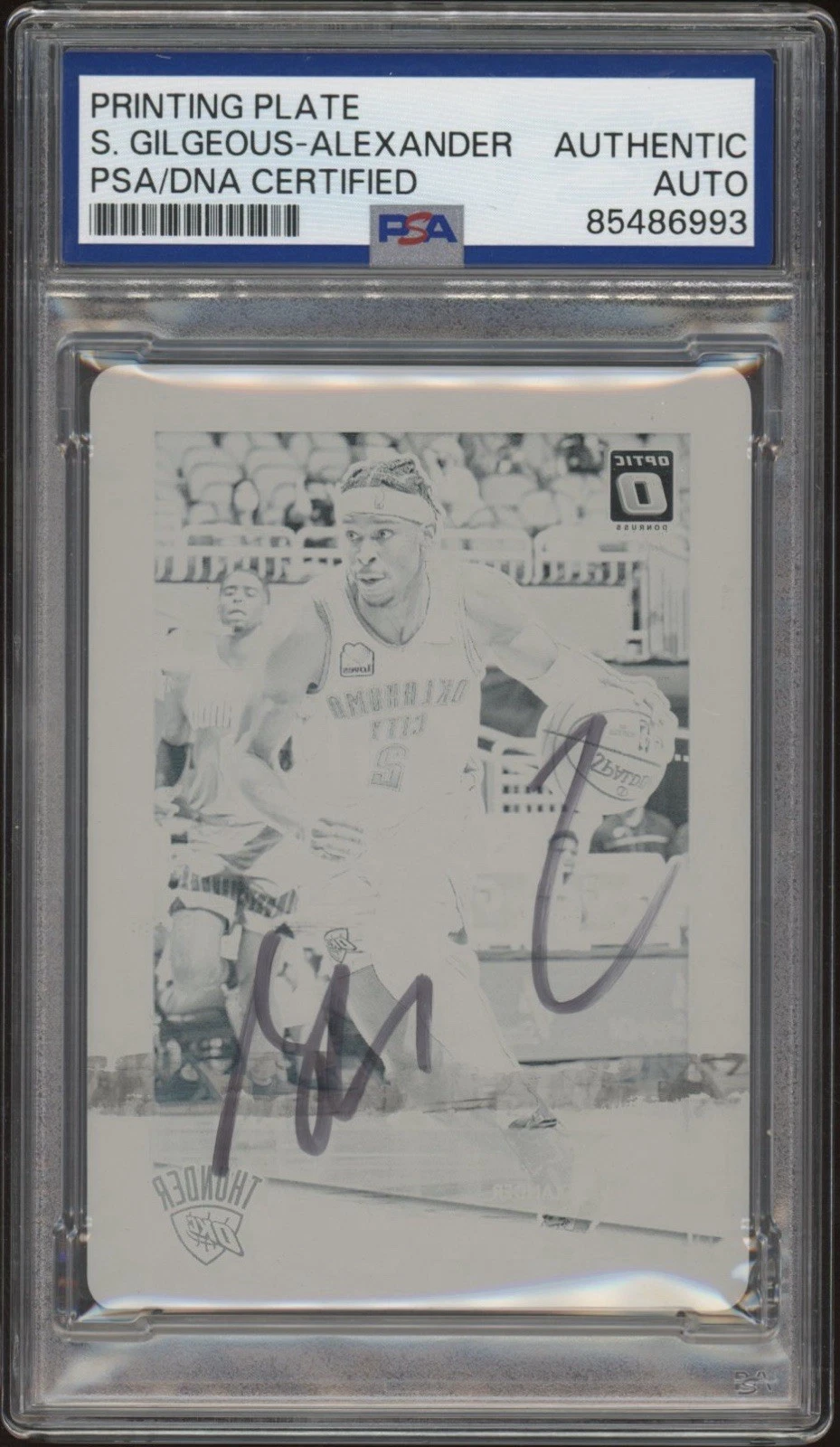 2020 Panini Donruss Optic Shai Gilgeous-Alexander Printing Plate 1/1 PSA AUTO