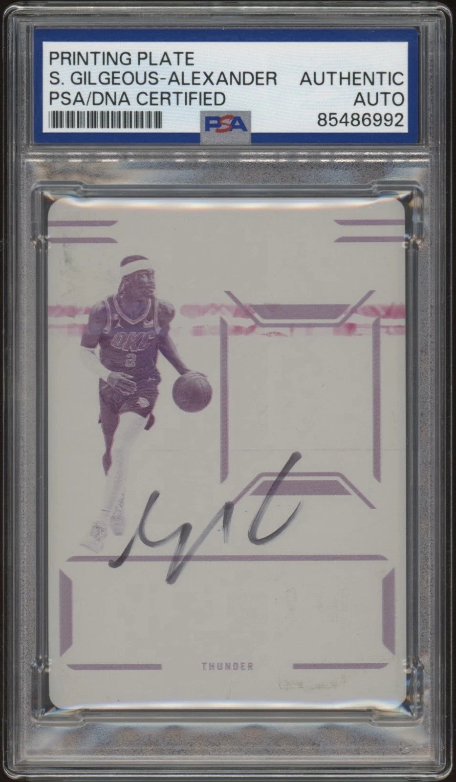2022-23 Panini Flawless #15 Shai Gilgeous-Alexander Printing Plate 1/1 Auto PSA