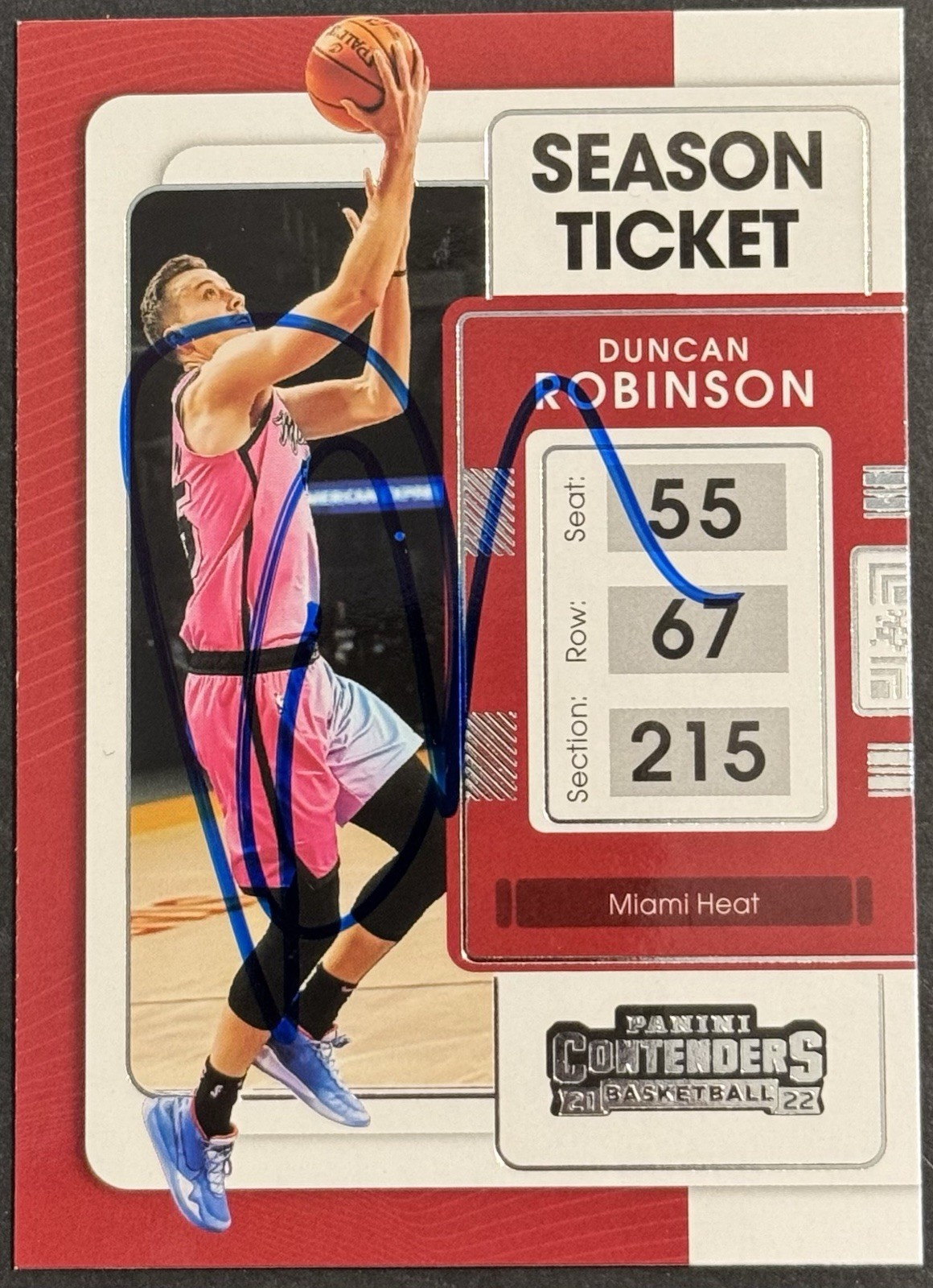 Duncan Robinson Signed 2021-22 Panini Contenders Card Miami Heat BAS Beckett COA