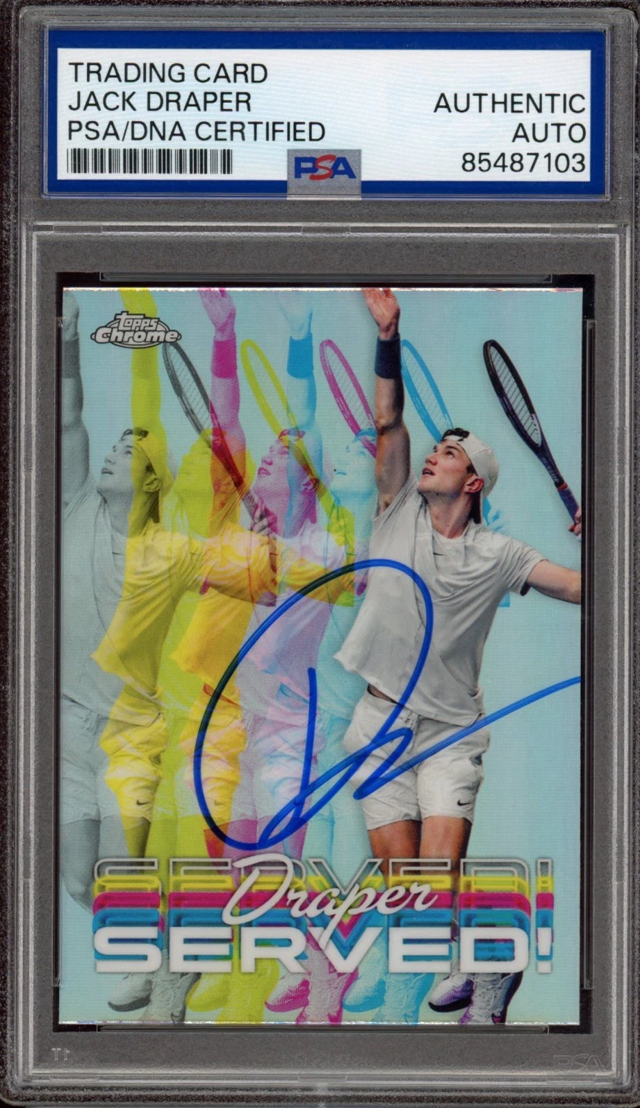 2024 Topps Chrome Tennis #SER-JD Jack Draper Signed Served Rookie Card PSA AUTO