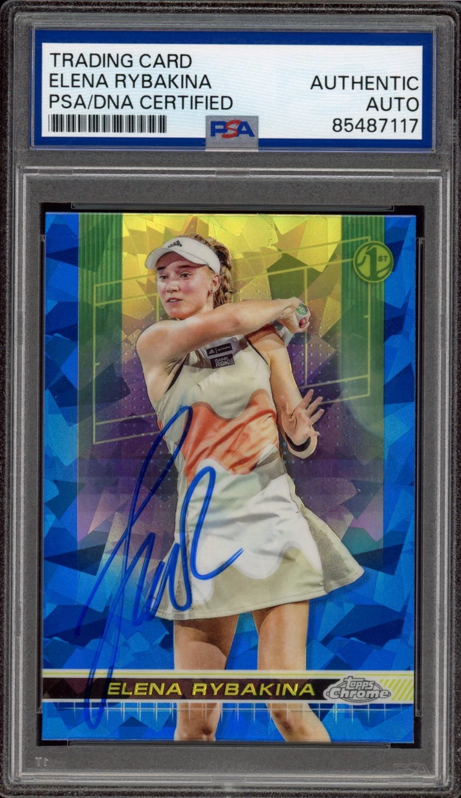2024 Topps Chrome Tennis #29 Elena Rybakina Signed Sapphire Rookie Card PSA AUTO