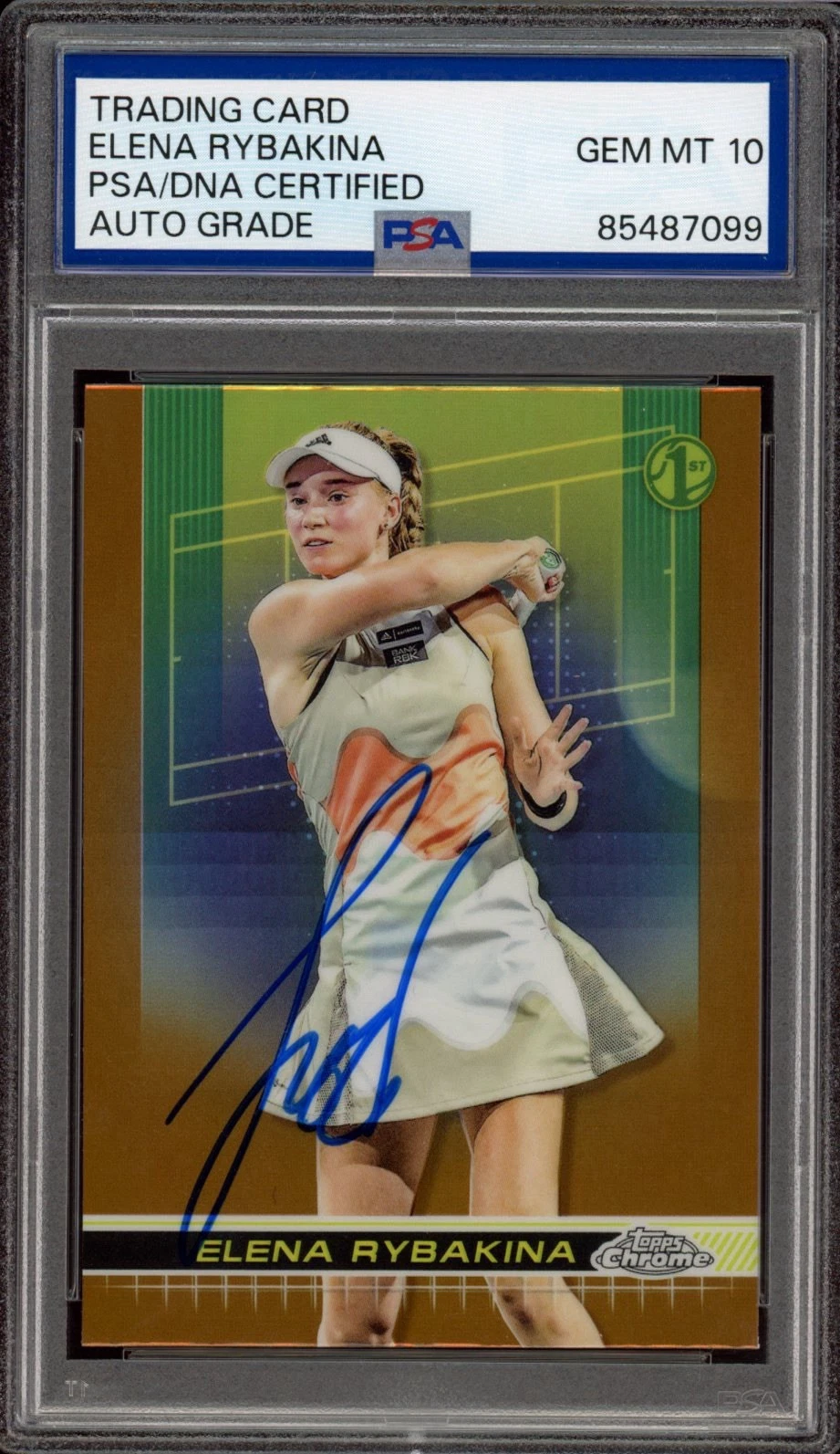 2024 Topps Chrome Tennis #29 Elena Rybakina Clay Court Rookie PSA GEM MT 10 AUTO