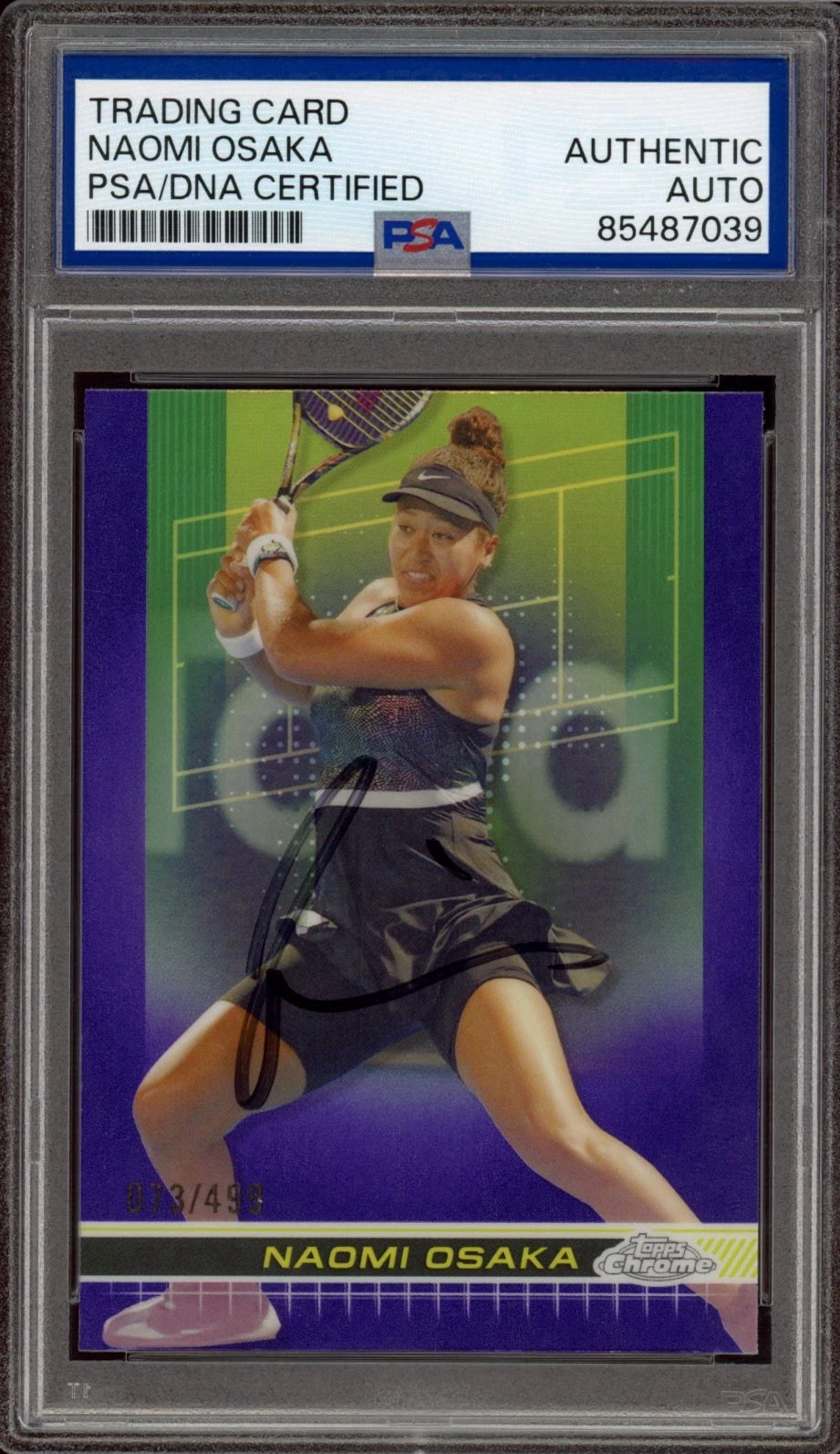 2024 Topps Chrome Tennis #170 Naomi Osaka Signed Purple Refractor /499 PSA AUTO