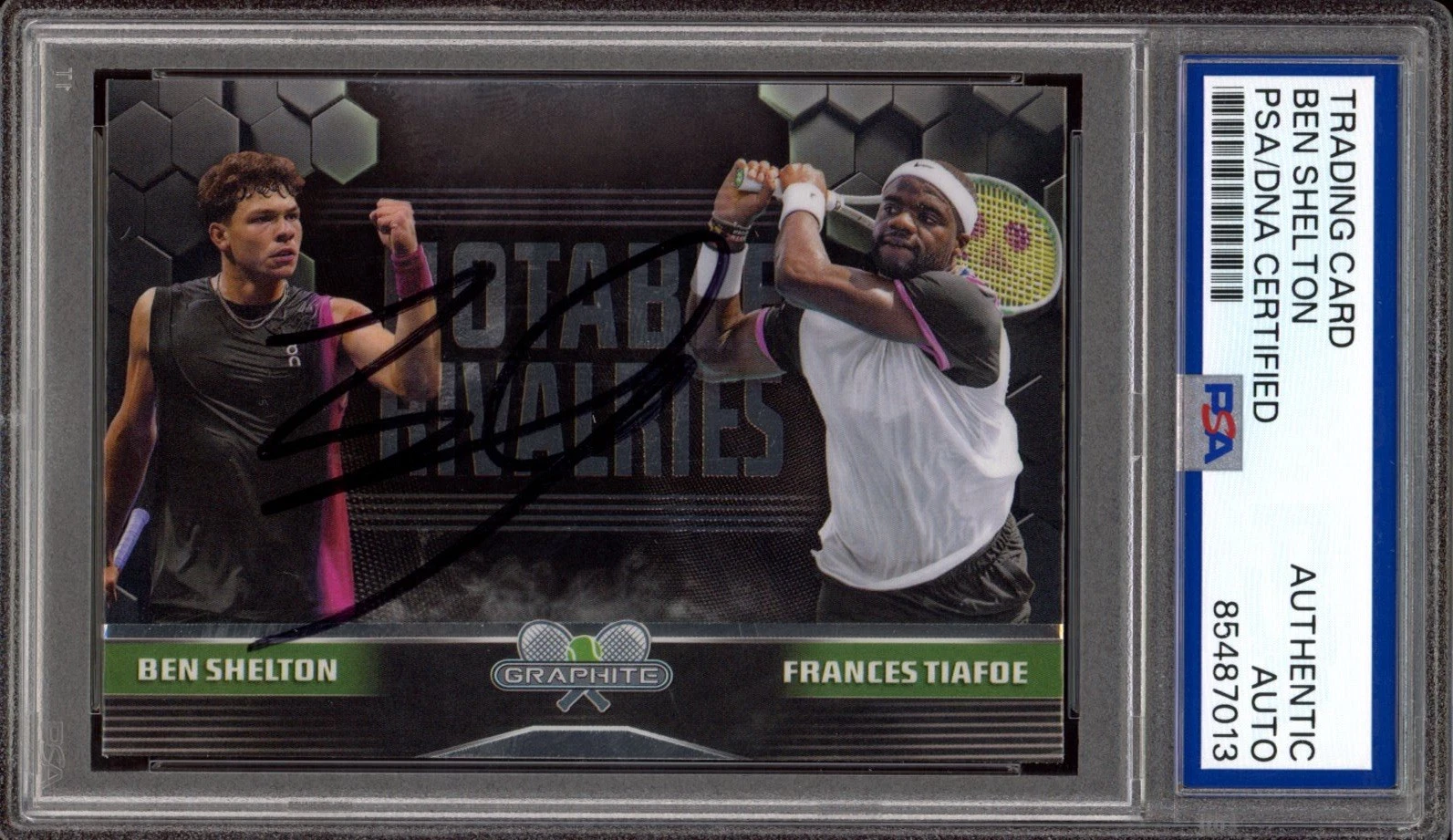2024 Topps Graphite Tennis Ben Shelton Signed Notable Rivalries Card Auto PSA RC