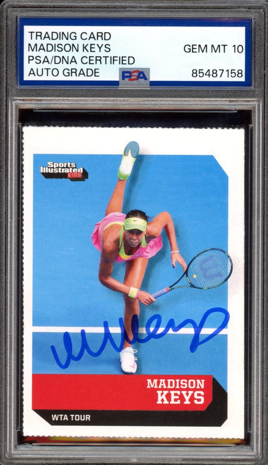 2015 SI For Kids Tennis #411 Madison Keys Signed Rookie Card PSA GEM MT 10 AUTO
