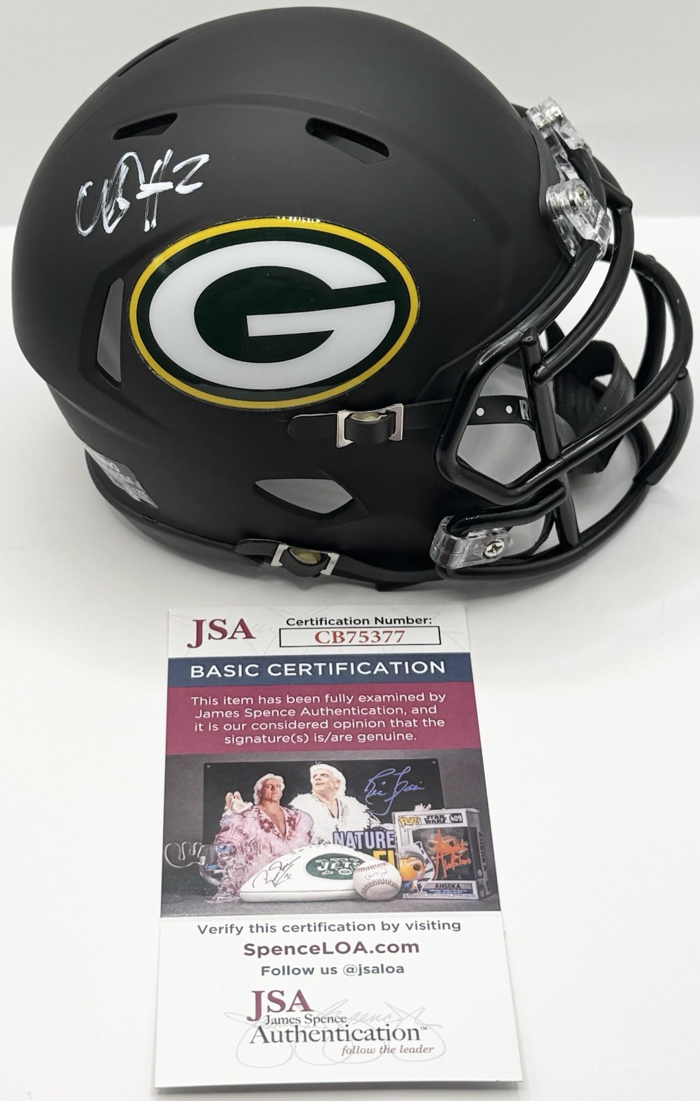 Matthew Golden Signed Autographed Green Bay Packers Mini Helmet JSA COA