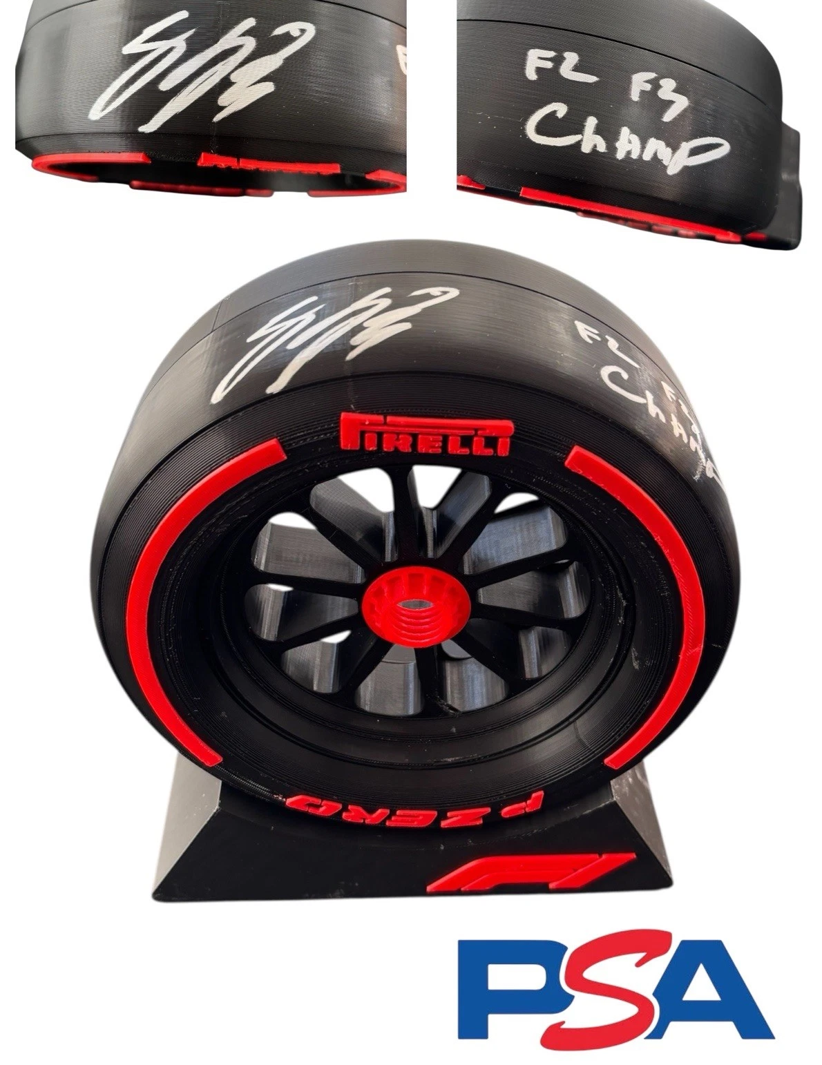 Gabriel Bortoleto Signed 1:5th Scale F1 Tire Tyre “F2 F3 CHAMP” PSA/DNA AUTO