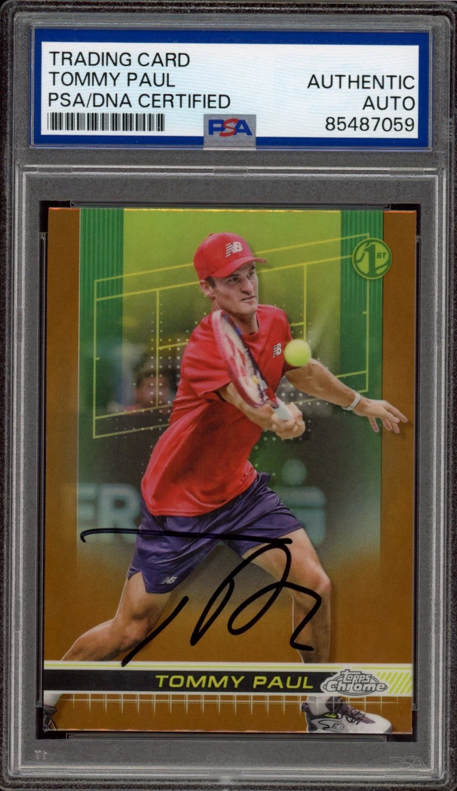 2024 Topps Chrome Tennis #69 Tommy Paul Signed 1st Clay Ref Rookie Card PSA AUTO