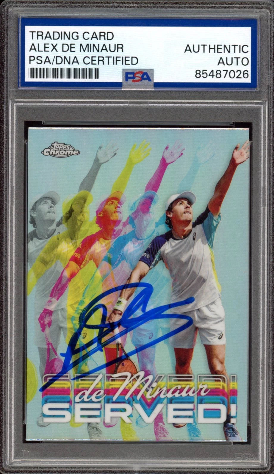 2024 Topps Chrome Tennis #SER-AM Alex de Minaur Signed Served Rookie Auto PSA RC