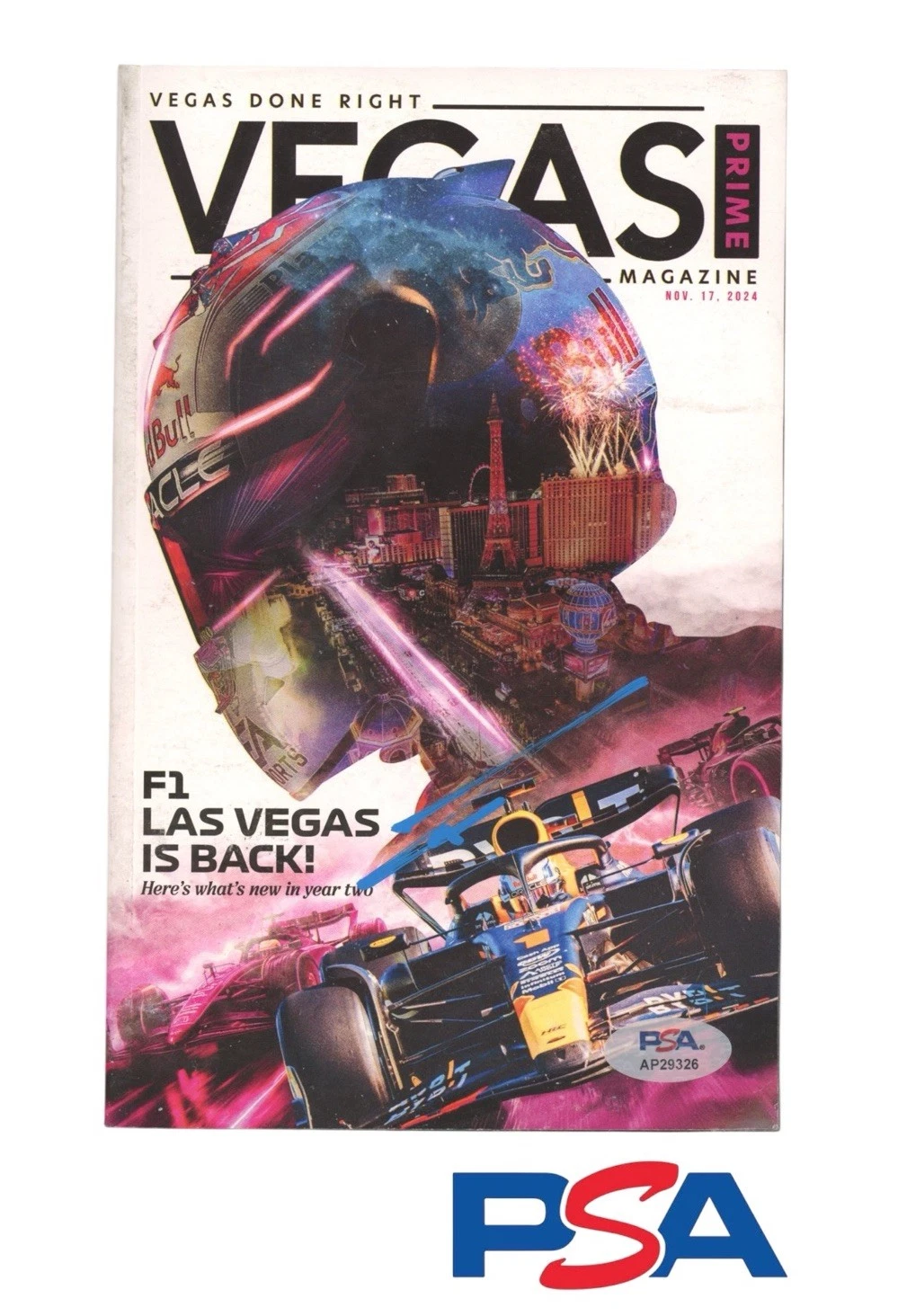 George Russell Signed 2024 F1 Las Vegas Grand Prix Race Winner Program PSA AUTO