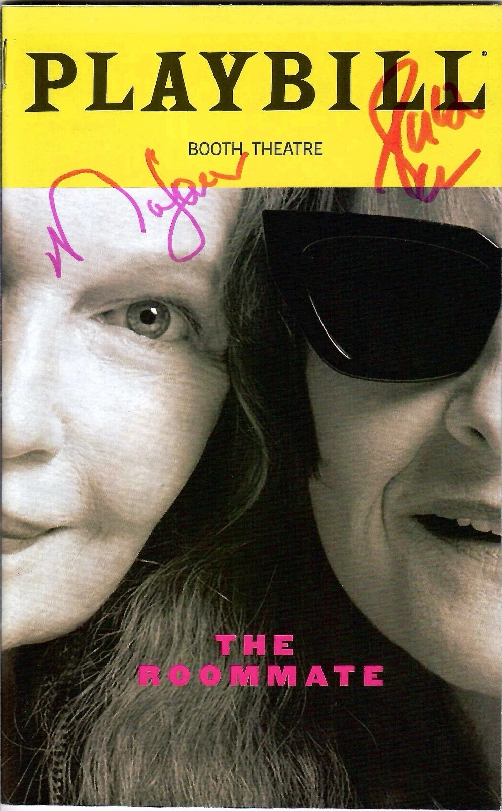 THE ROOMMATE HAND SIGNED NEW YORK CITY PLAYBILL    MIA FARROW+PATTI LUPONE   JSA