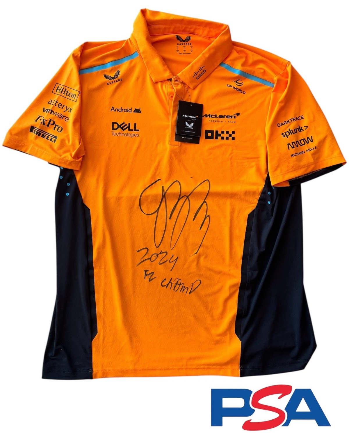 Gabriel Bortoleto Signed McLaren F1 Racing Polo Shirt “2024 F2 CHAMP” PSA AUTO
