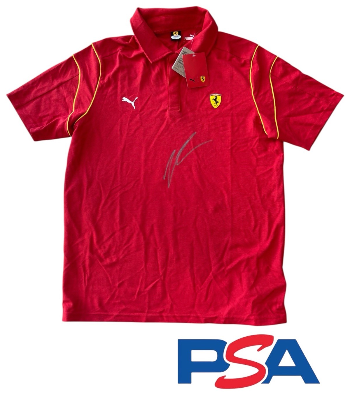 Charles Leclerc Signed Official Scuderia Ferrari F1 Racing Polo Shirt PSA AUTO