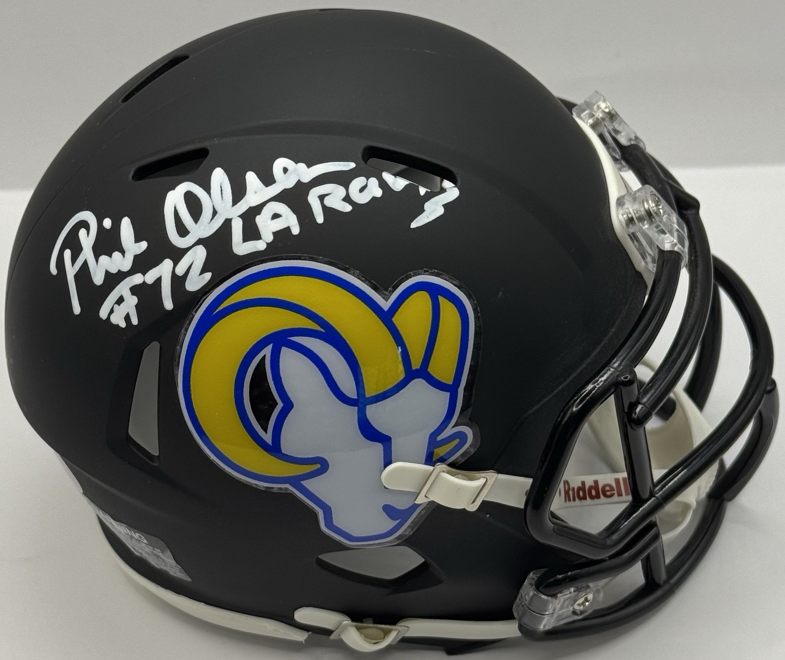 Phil Olsen Signed Autographed Los Angeles Rams Mini Helmet PSA/DNA COA