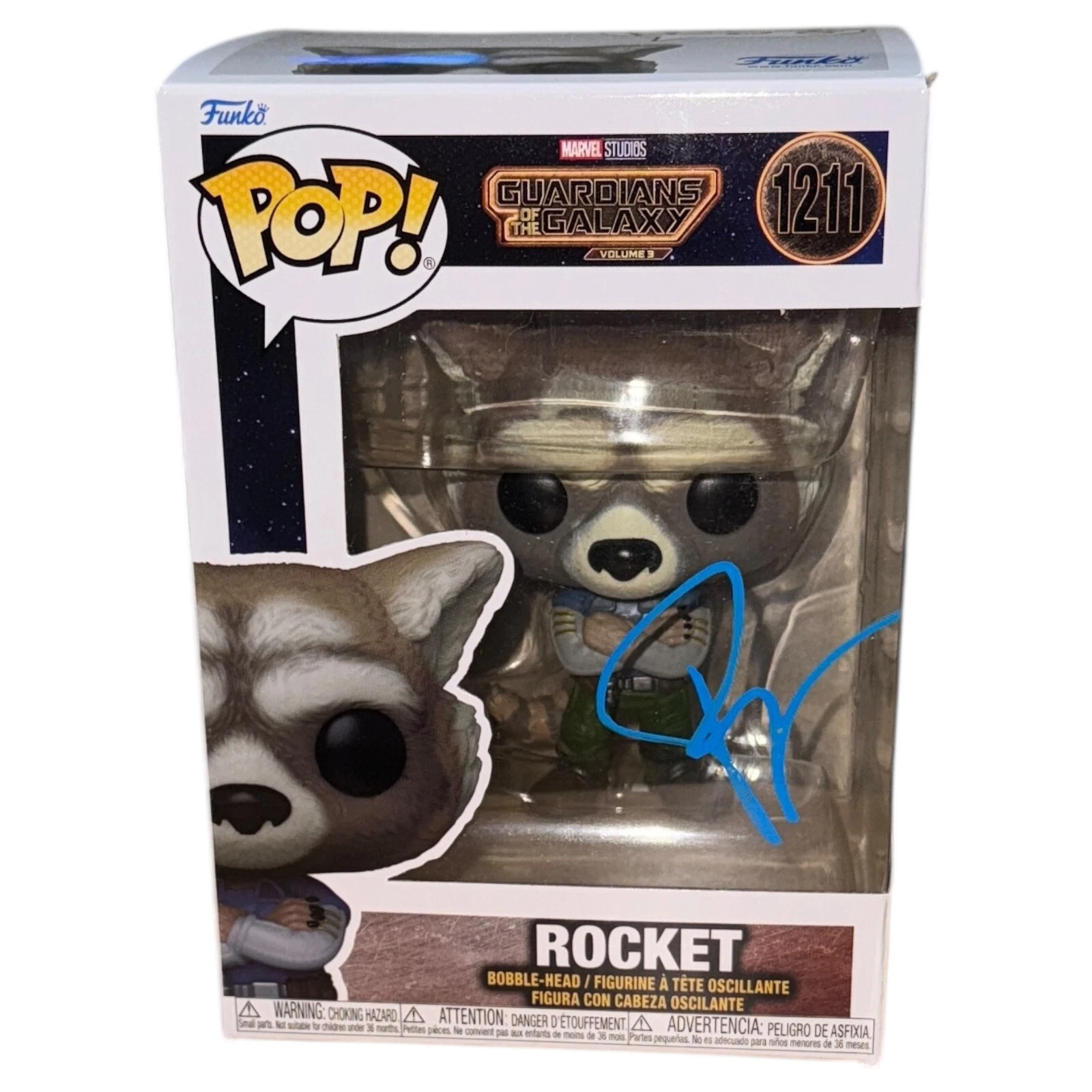 Bradley Cooper Guardians of The Galaxy Signed Rocket Funko Pop Autograph Beckett