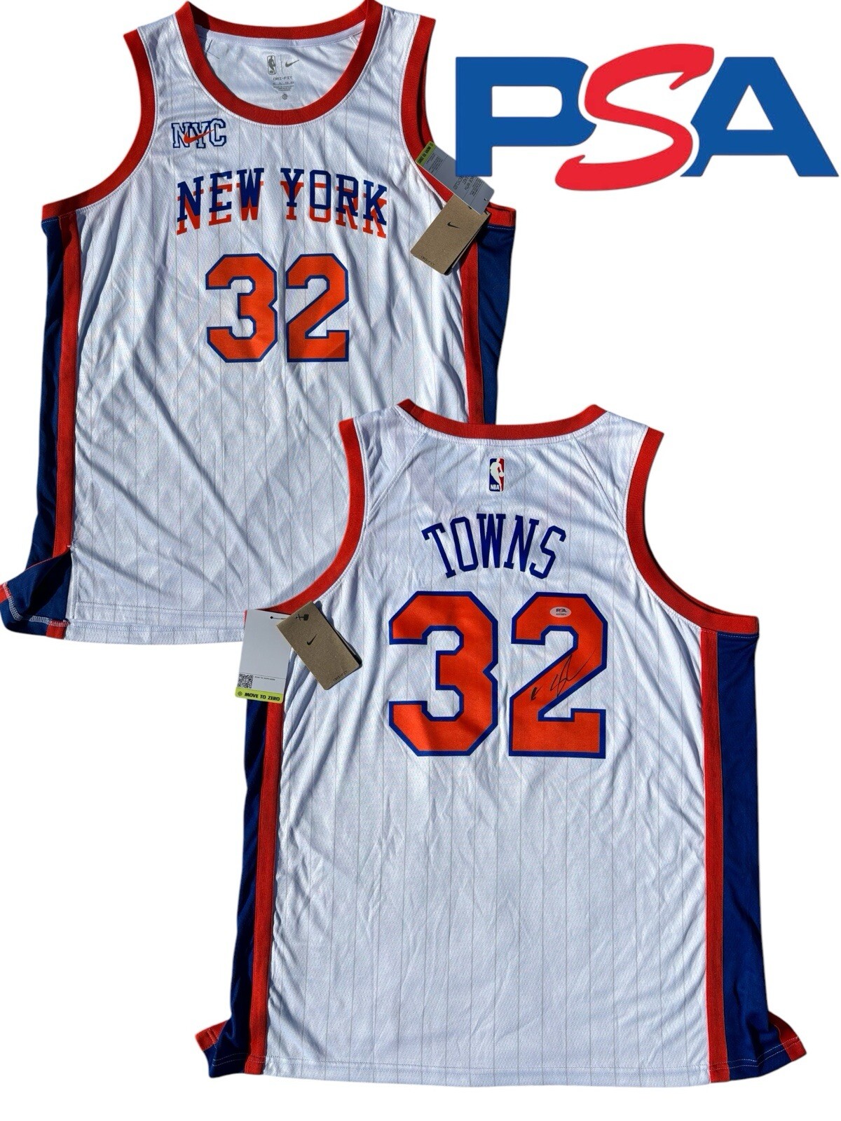 Karl-Anthony Towns Signed 2024-2025 New York Knicks City Edition Jersey PSA AUTO
