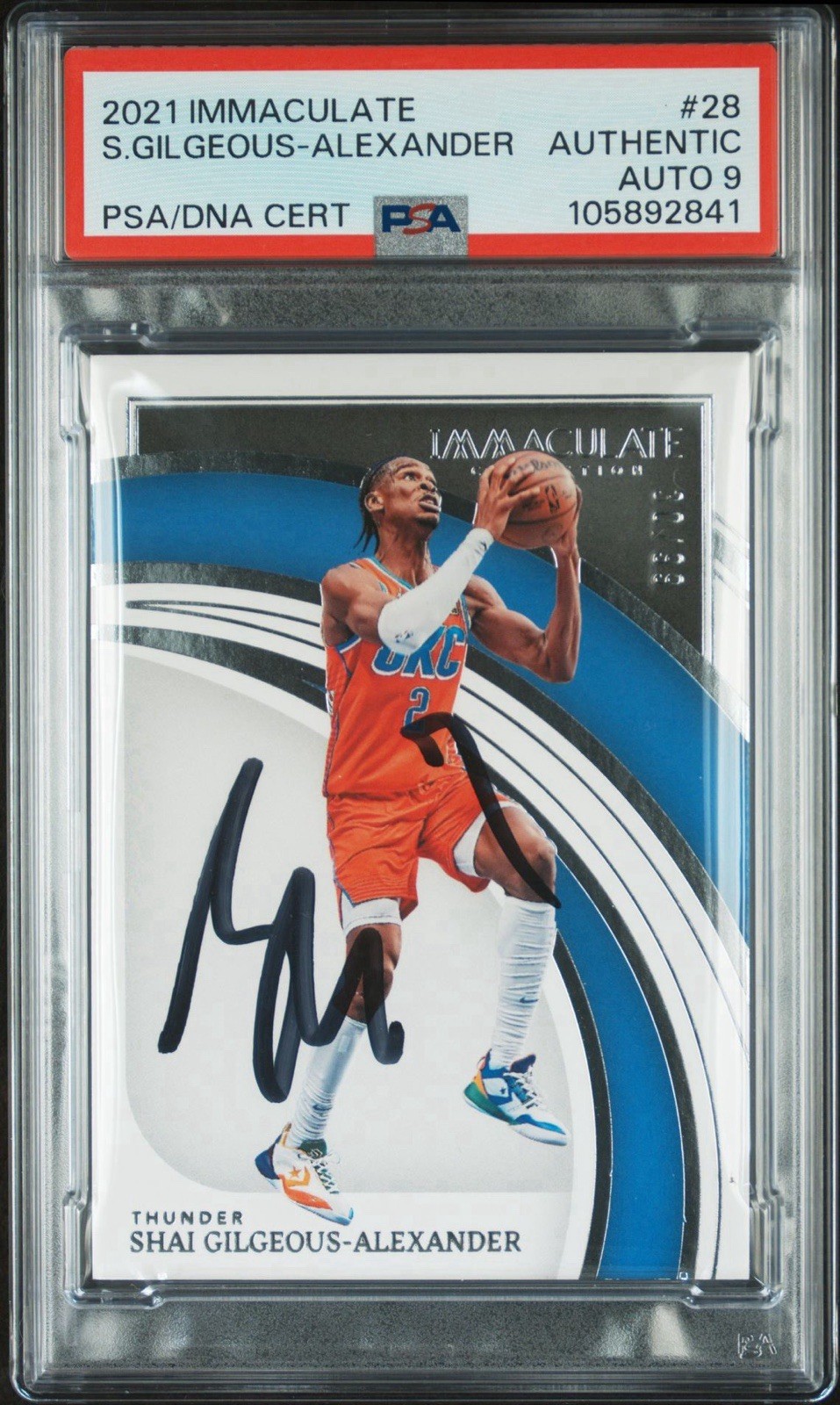2021 Panini Immaculate #28 Shai Gilgeous-Alexander Card /99 PSA MINT 9 AUTO