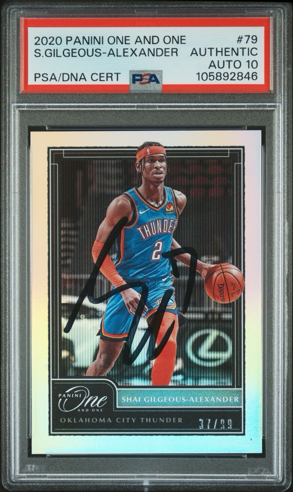 2020 Panini One And One #79 Shai Gilgeous-Alexander Card /99 PSA GEM MT 10 AUTO