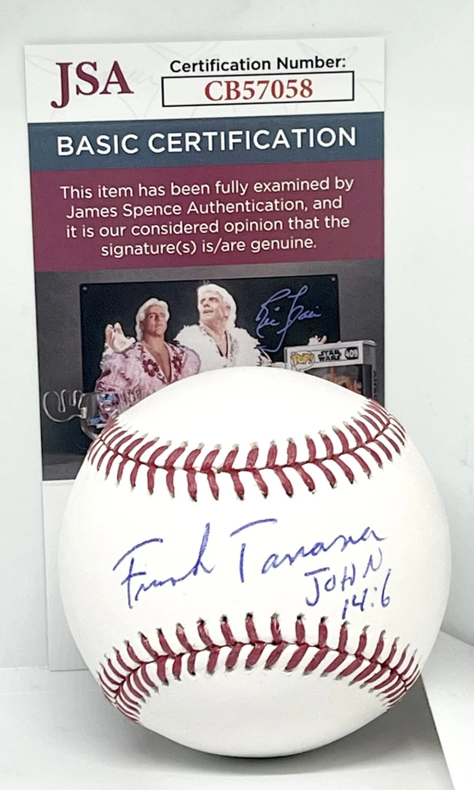 Frank Tanana Angels Tigers signed Official MLB Baseball Ball autographed JSA
