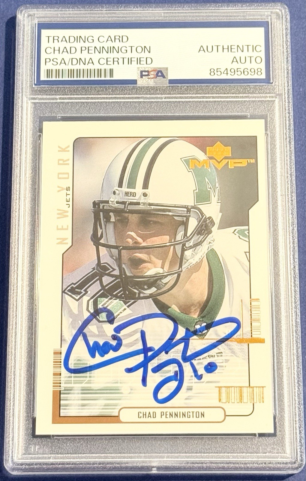 Chad Pennington Signed 2000 Upper Deck MVP Rookie Card New York Jets PSA/DNA