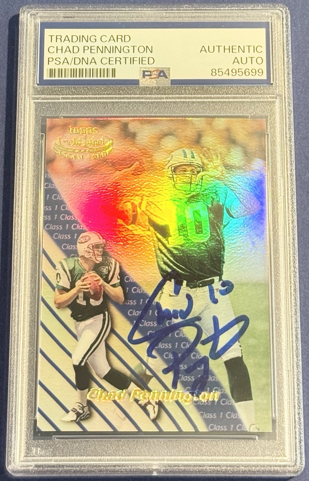 Chad Pennington Signed 2000 Topps Gold Label Rookie Card New York Jets PSA/DNA