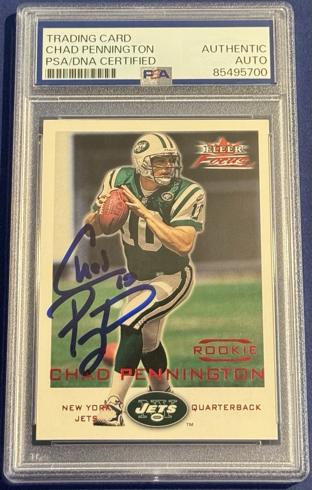 Chad Pennington Signed 2000 Fleer Focus Rookie Card New York Jets PSA/DNA