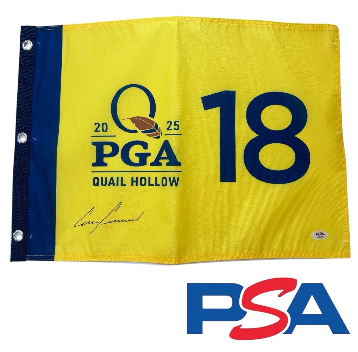 Corey Conners Signed 2025 PGA CHAMPIONSHIP Quail Hollow Golf Pin Flag PSA AUTO