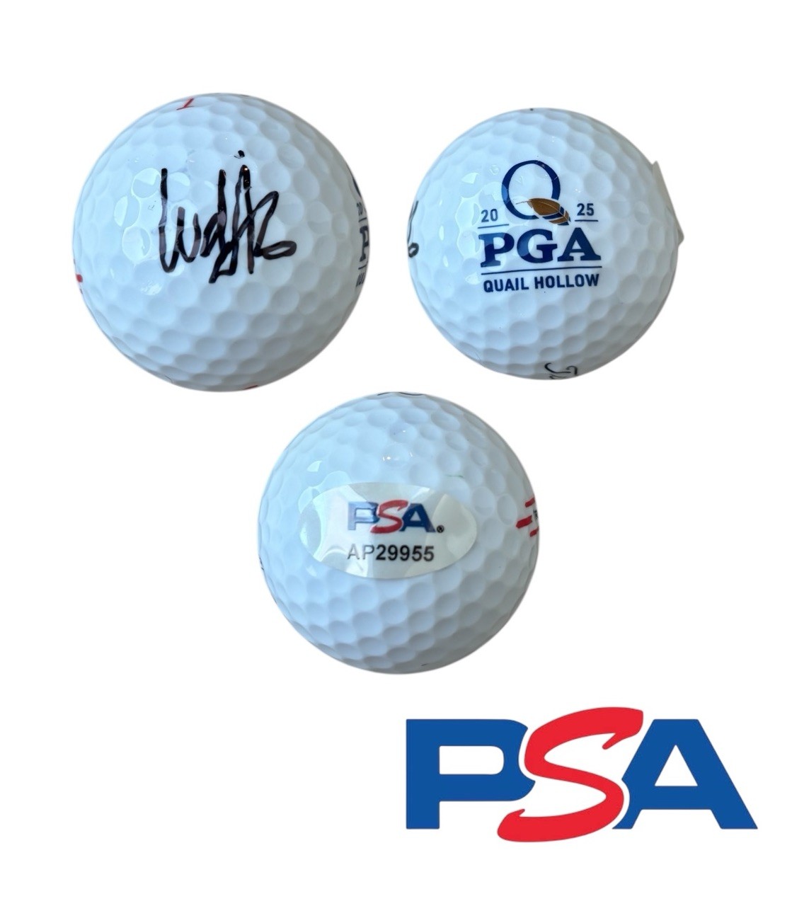 Ludvig Aberg Signed 2025 PGA CHAMPIONSHIP Quail Hollow Golf Ball PSA/DNA AUTO