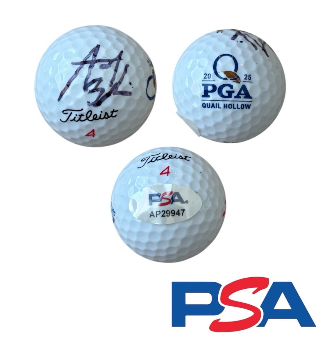 Akshay Bhatia Signed 2025 PGA CHAMPIONSHIP Quail Hollow Golf Ball PSA/DNA AUTO