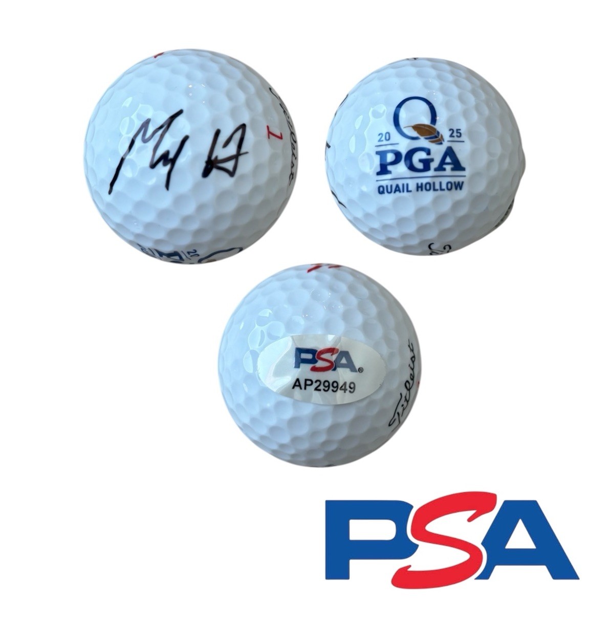 Max Homa Signed 2025 PGA CHAMPIONSHIP Quail Hollow Golf Ball PSA/DNA AUTO