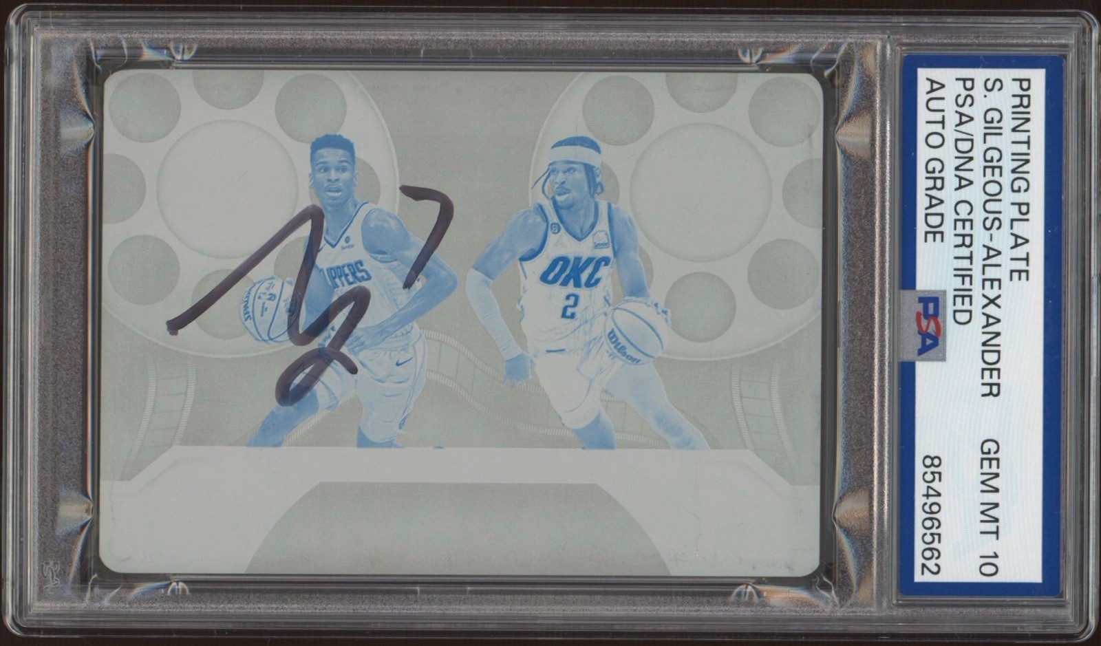 2022 Panini Noir #5 Shai Gilgeous-Alexander Printing Plate 1/1 PSA GEM 10 AUTO