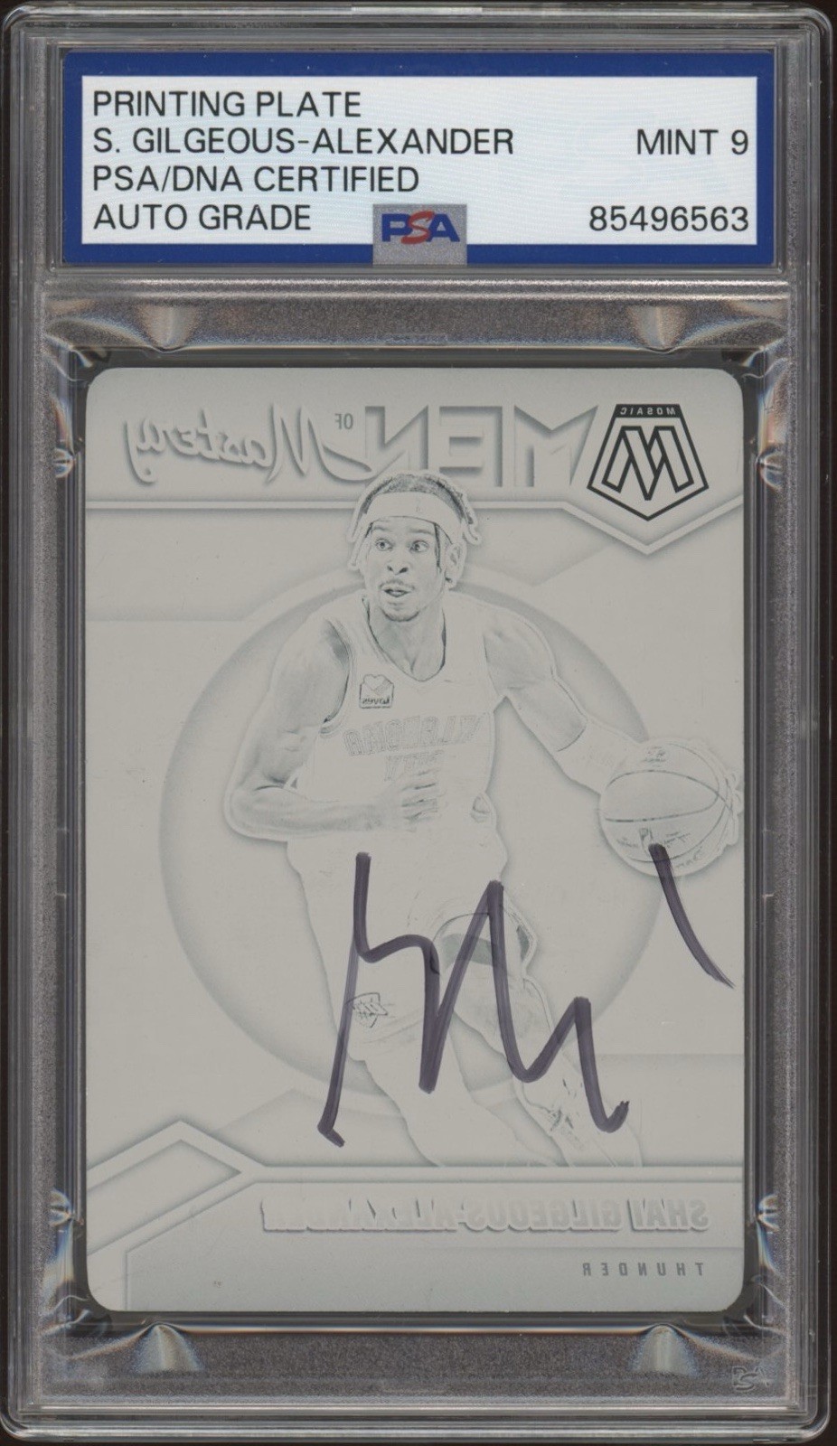 2020-21 Panini Mosaic #3 Shai Gilgeous-Alexander Printing Plate 1/1 MINT 9 AUTO