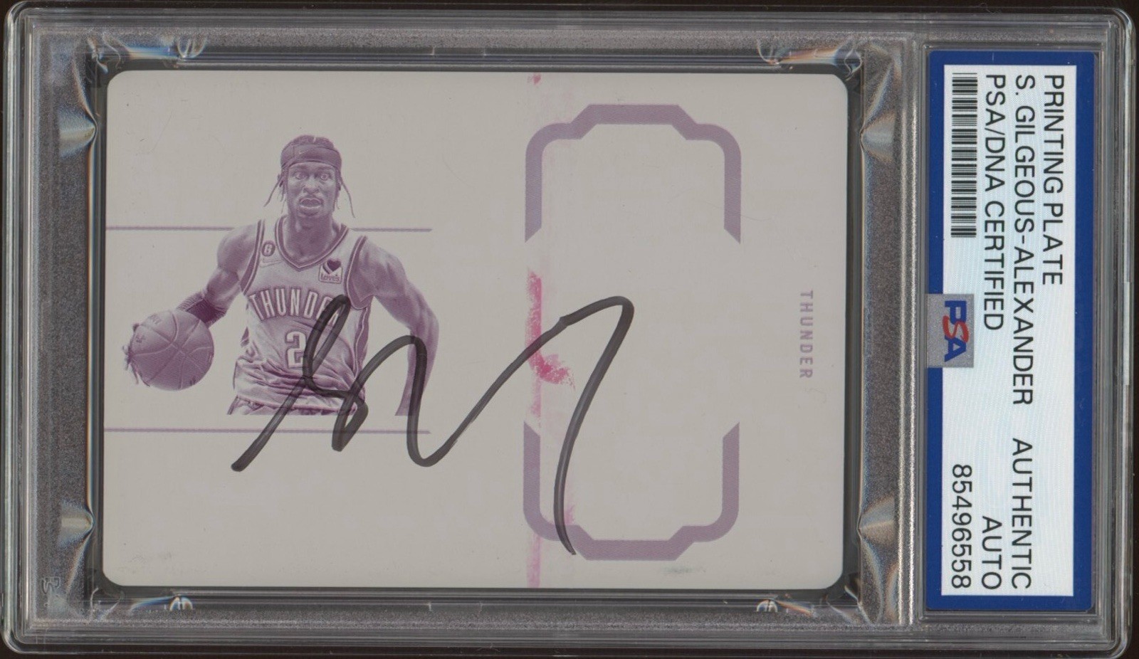 2022-23 Panini Flawless #49 Shai Gilgeous-Alexander Printing Plate 1/1 Auto PSA