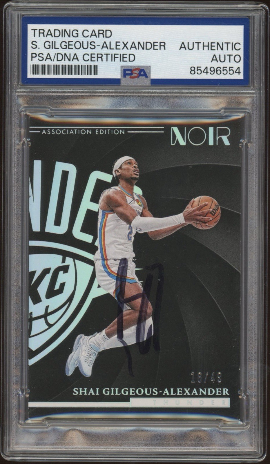 2023 Panini Noir #11 Shai Gilgeous-Alexander Association Edition /49 PSA AUTO