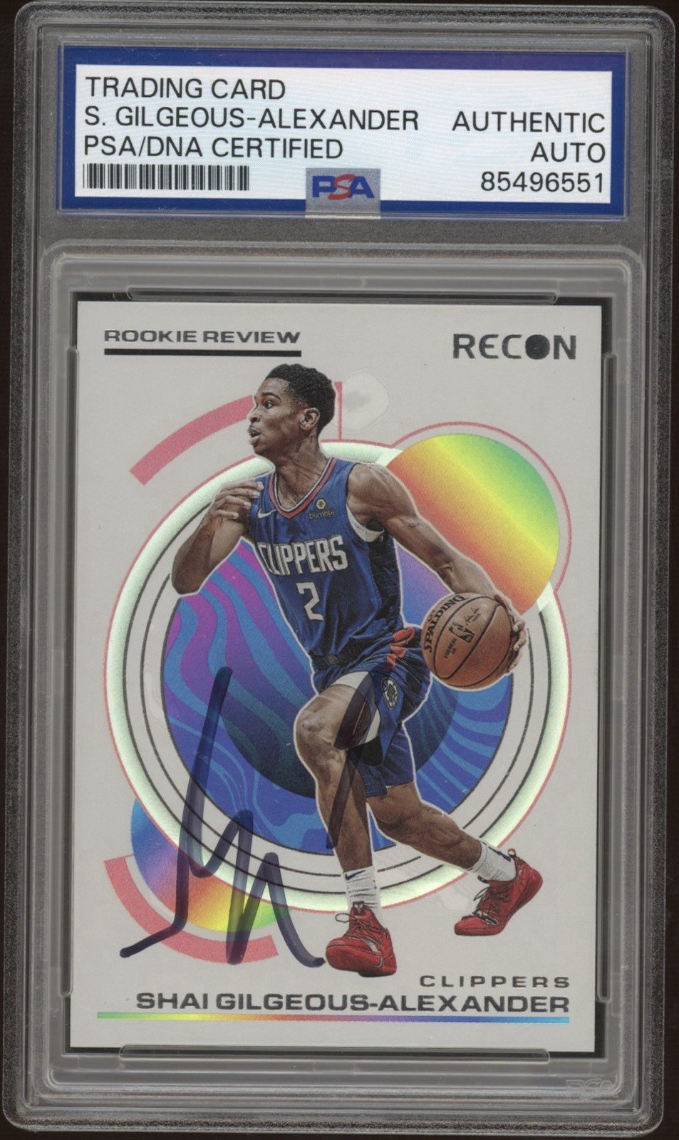 2022 Panini Recon #10 Shai Gilgeous-Alexander Signed Rookie Review PSA AUTO RC