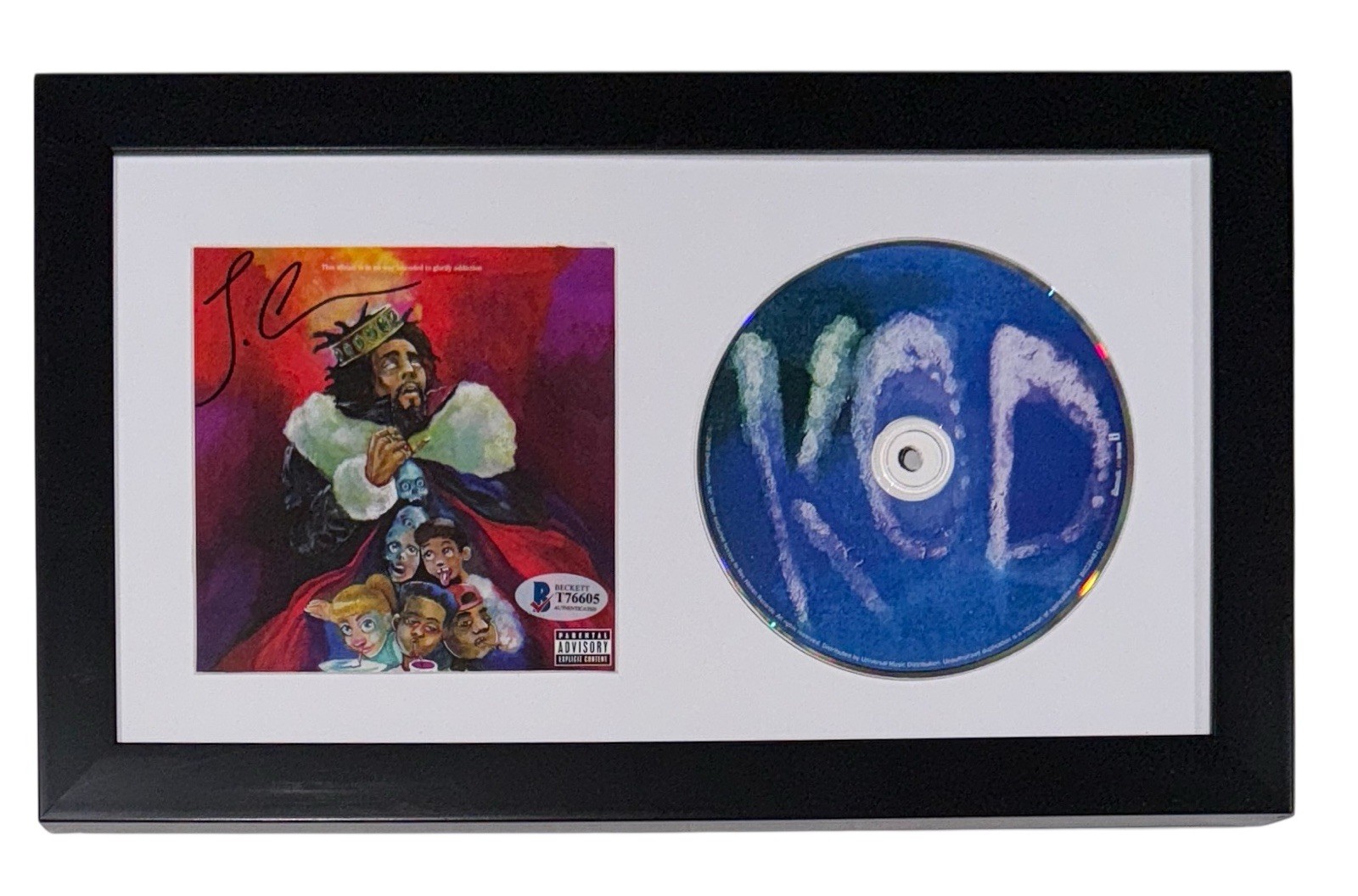 J. Cole Signed Autograph KOD Framed CD Cover Display Rapper Beckett BAS COA