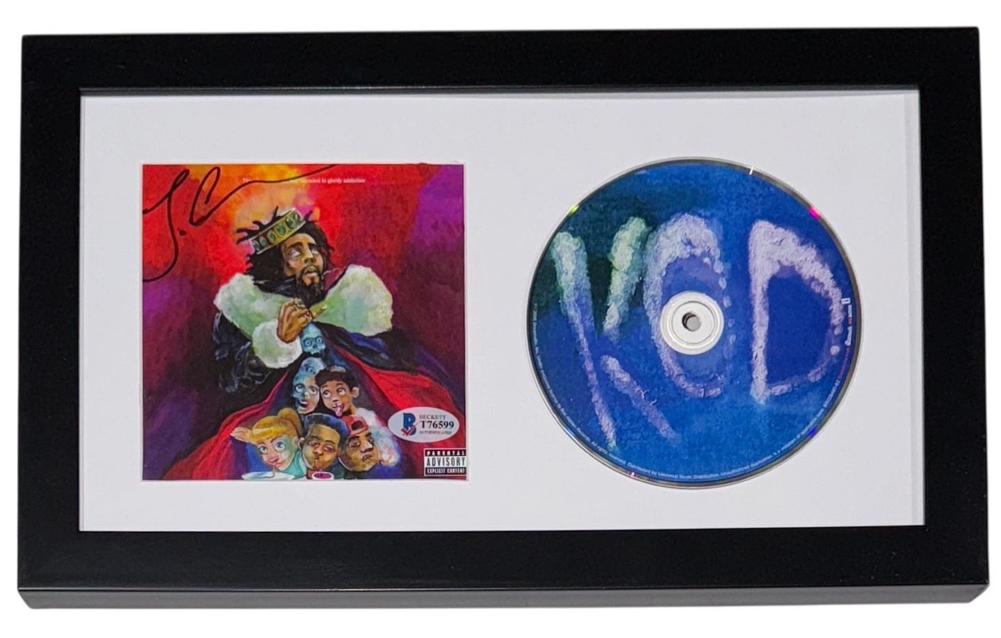 J. Cole Signed Autograph KOD Framed CD Cover Display Rapper Beckett BAS COA