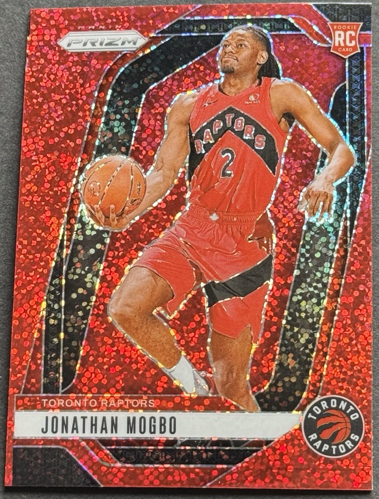 2024/25 Panini Prizm JONATHAN MOGBO RED PULSAR PRIZM RAPTORS RC/ROOKIE #260