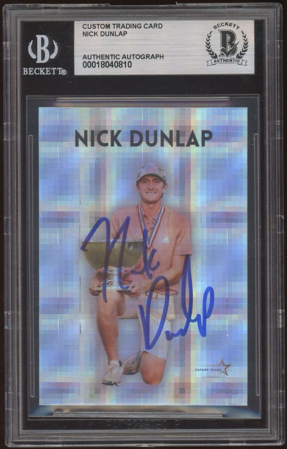 2021 Future Stock Nick Dunlap Signed Rookie 1/1 BECKETT US Open Amateur Champ