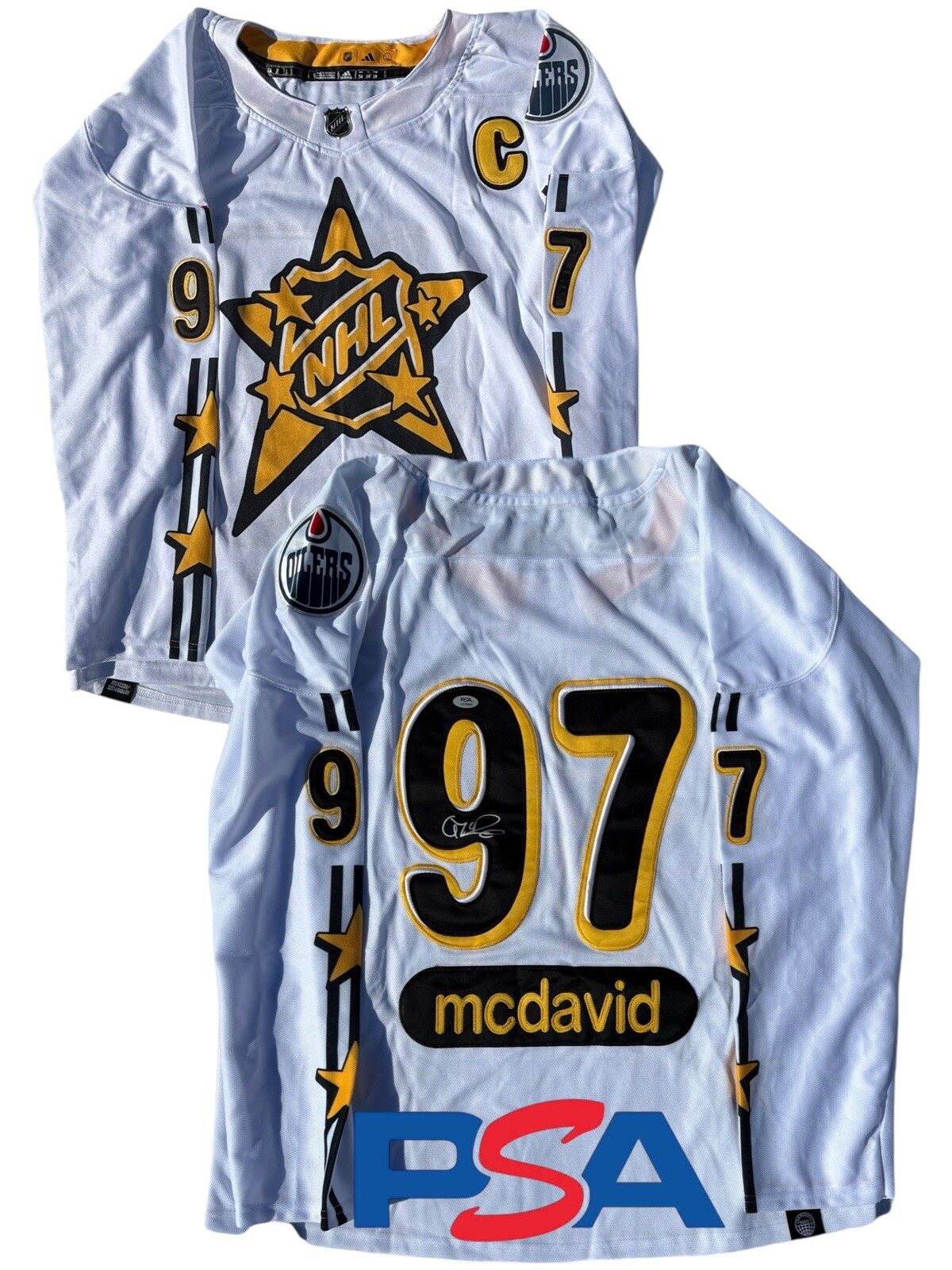 Connor McDavid Signed 2024 NHL ALL STAR GAME #97 Jersey PSA AUTO Edmonton Oilers