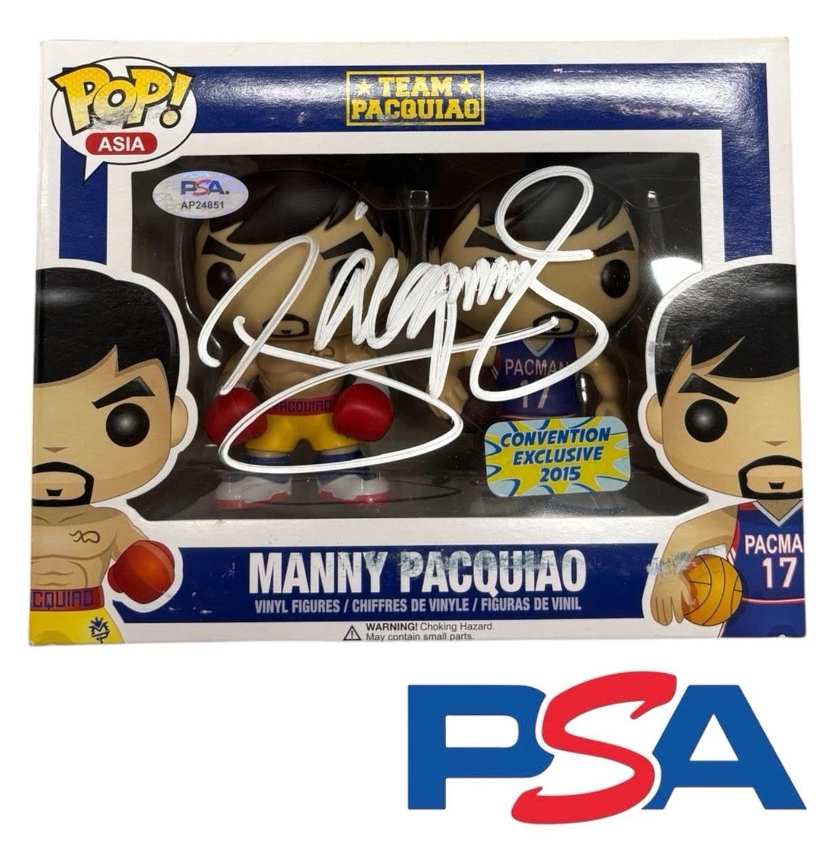 Manny Pacquiao Signed 2015 Convention Exclusive Vaulted 2 Pack Funko Pop PSA