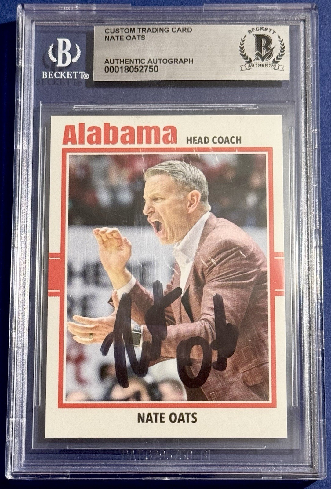 Nate Oats Signed Autographed Alabama Crimson Tide Custom Card Beckett Slabbed