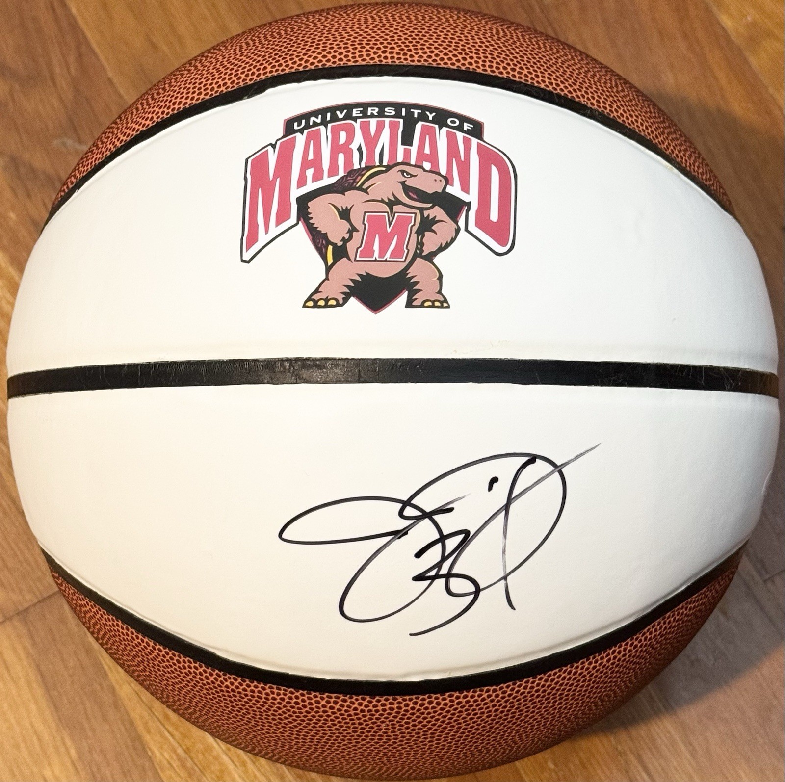 Juan Dixon Signed Autographed Maryland Terrapins Logo Basketball Champs JSA