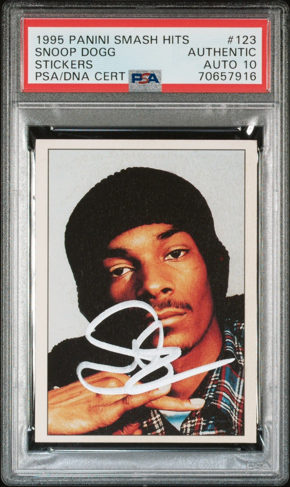 SNOOP DOGG SIGNED 1995 PANINI SMASH HITS ROOKIE CARD #123 PSA GEM MT 10 AUTO RC COLLECTIBLE MEMORABILIA