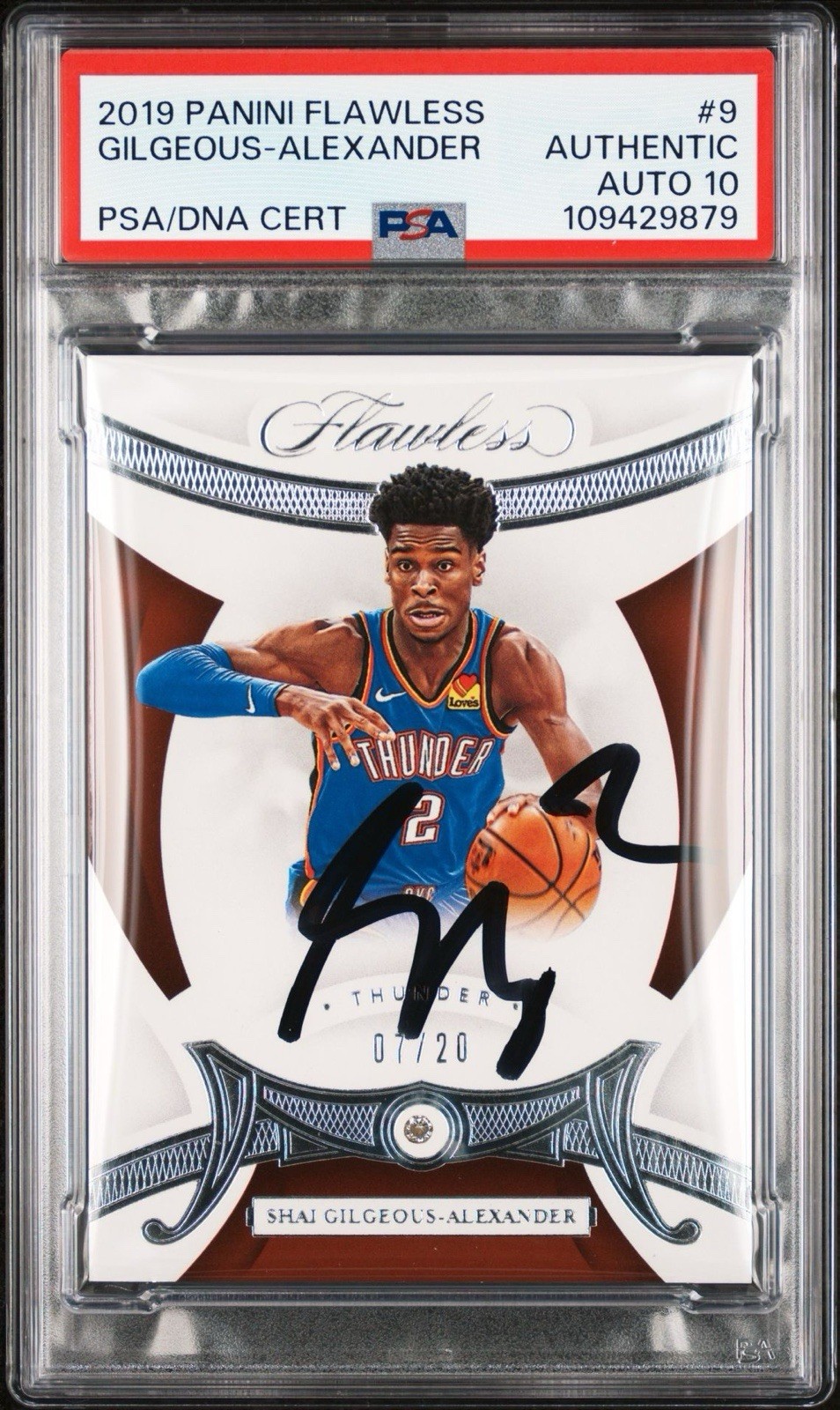 2019 Panini Flawless #9 Shai Gilgeous-Alexander Diamond /20 PSA GEM MINT 10 AUTO