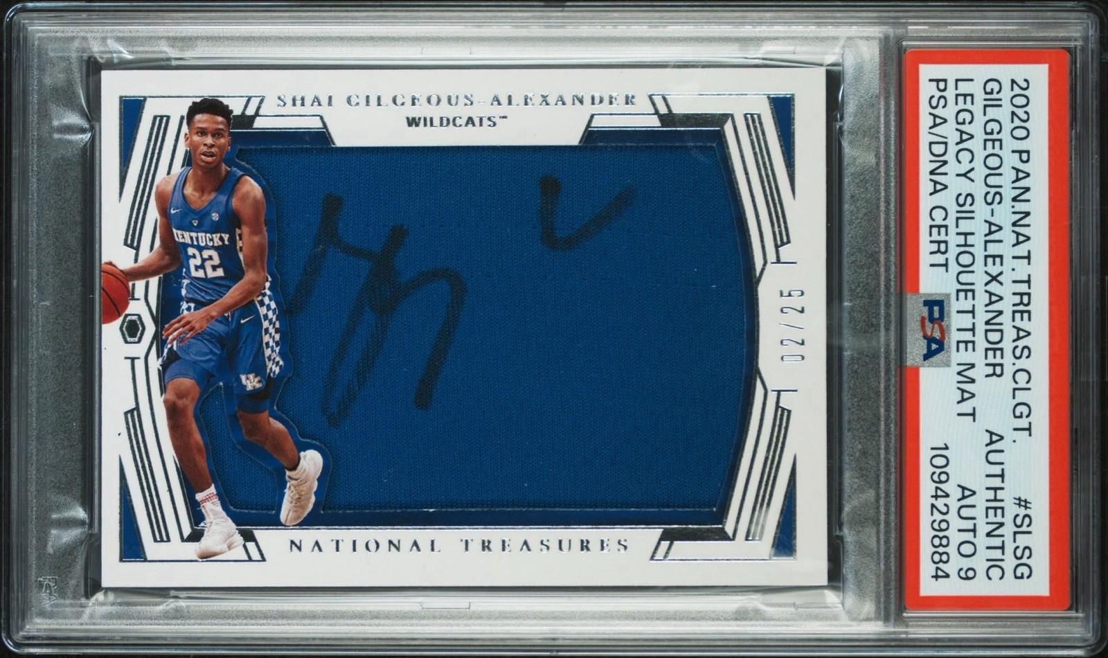 2020 National Treasures Shai Gilgeous-Alexander Legacy Mat 2/25 PSA MINT 9 AUTO