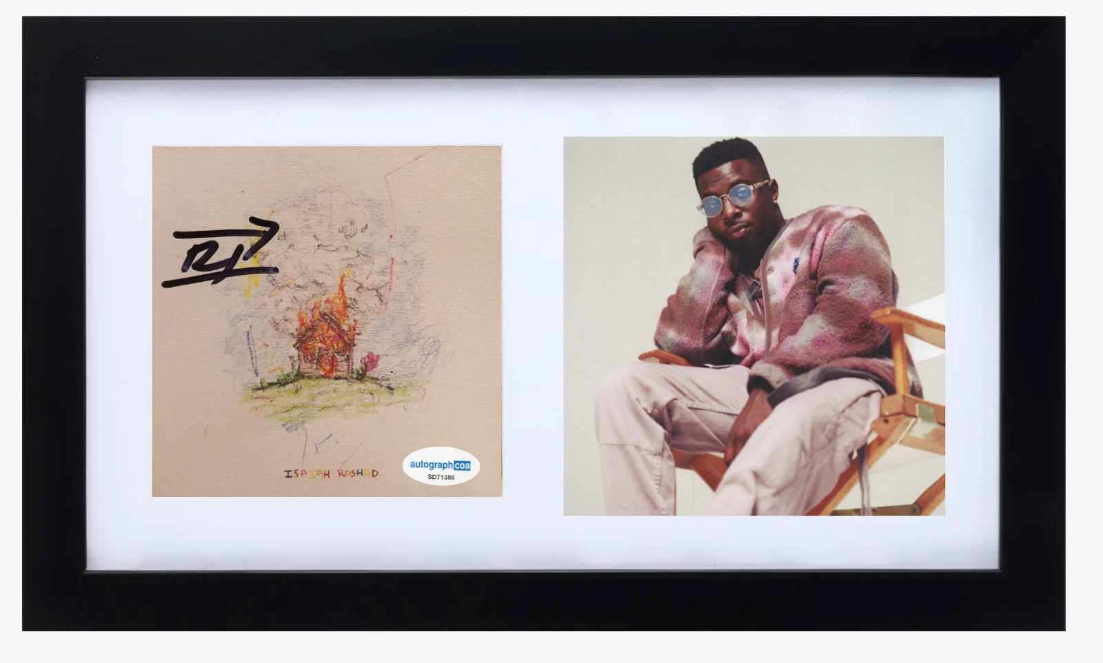 Isaiah Rashad Signed Autograph The House Is Burning CD Cover Framed TDE Rap ACOA